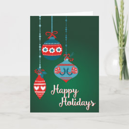 Skandinavische Ornamente Happy Holidays Feiertagskarte