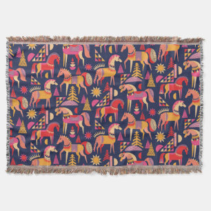 Skandinavische Pferde: Dekoratives Nahtloses Desig Decke