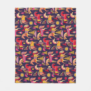 Skandinavische Pferde: Dekoratives Nahtloses Desig Fleecedecke