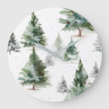 Skandinavische Pine Tree Wall Uhr