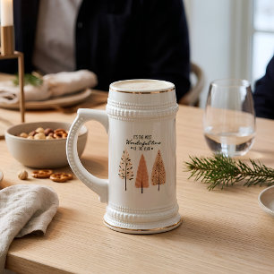 Skandinavische Pinienbäume Weihnachtsbäckerglas Bierglas