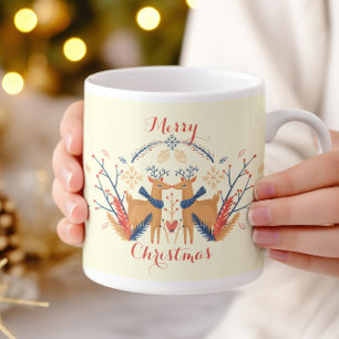skandinavische Rentier Nordic Christmas Design Kaffeetasse