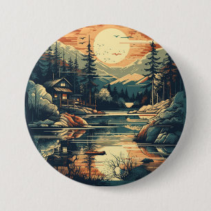 Skandinavische Retro-Kunst Berghaus Button
