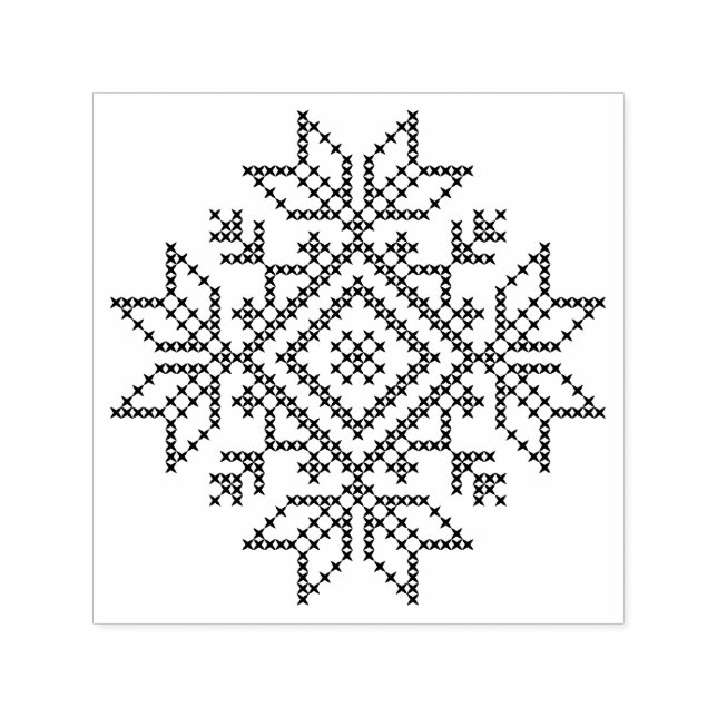 Skandinavische Schneeflocke, Weihnachtswinterstric Permastempel (Design)