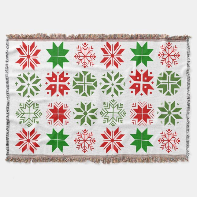 Skandinavische Schneeflocken werfen Blanket Decke (Vorderseite)