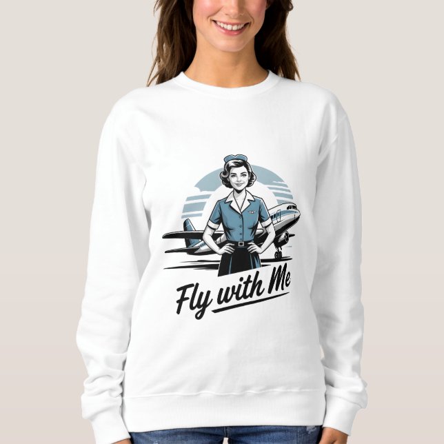 Skandinavische Stewardess Damen Basic Sweatshirt (Vorderseite)
