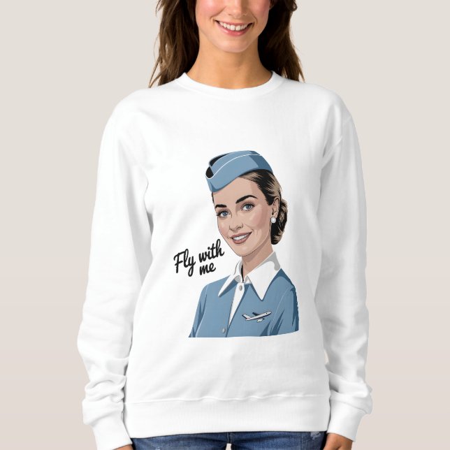 Skandinavische Stewardess Damen Basic Sweatshirt (Vorderseite)