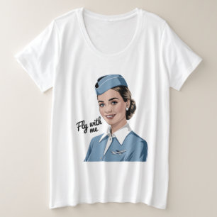 Skandinavische Stewardess Damen Plus Size T-Shirt