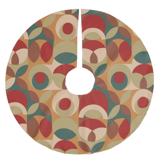 Skandinavische Stilgeometrie Minimaler Artwork Polyester Weihnachtsbaumdecke (Vorderseite)