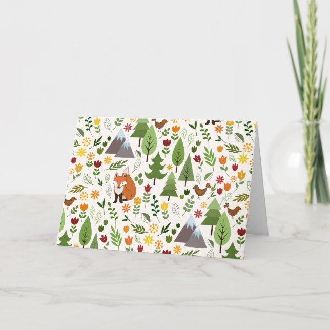 Skandinavische Style Illustrationen auf Crememuste Karte (Vorderseite)