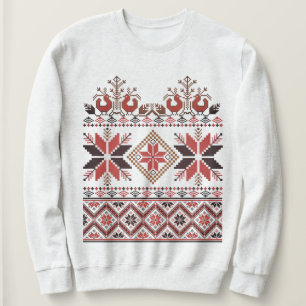 Skandinavische Traditionelle Stickerei Sweatshirt