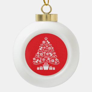 Skandinavische traditionelle Weihnachtsdekoratione Keramik Kugel-Ornament