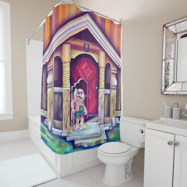 Skandinavische Trolle - Equinus Duschvorhang (Beispiel)