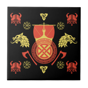 skandinavische Viking Norsemen-Wohngestaltung Fliese