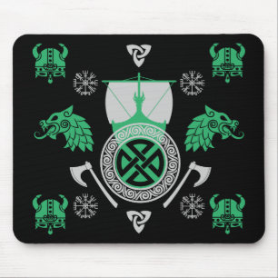 skandinavische Viking Norsemen-Wohngestaltung Mousepad