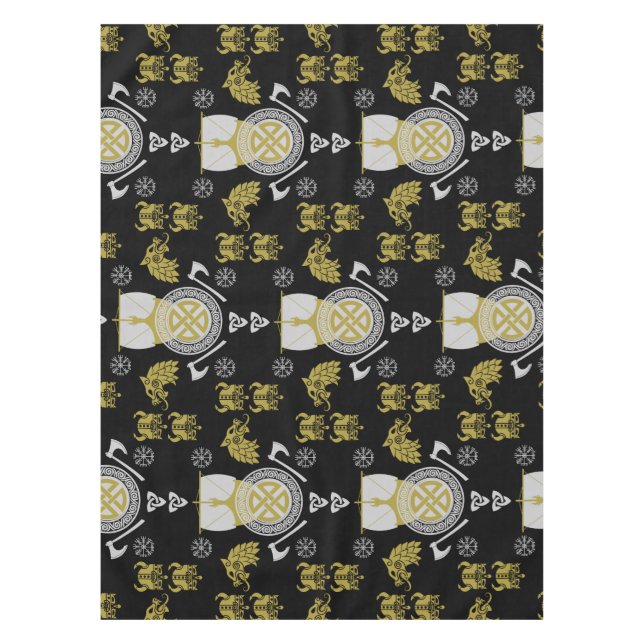 skandinavische Viking Norsemen-Wohngestaltung Tischdecke (Vorderseite)