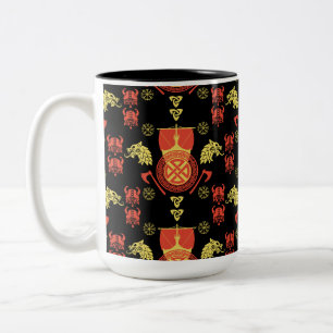 skandinavische Viking Norsemen-Wohngestaltung Zweifarbige Tasse