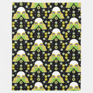 Skandinavische Vogelkunst Fleecedecke