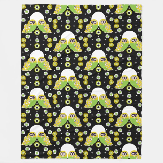 Skandinavische Vogelkunst Fleecedecke (Vorderseite)