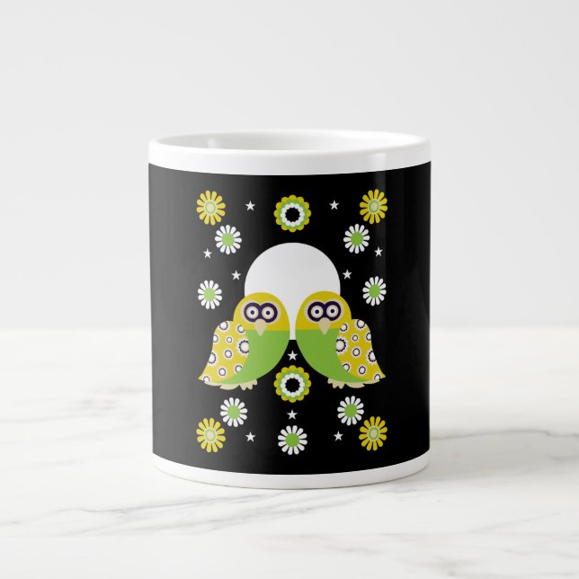 Skandinavische Vogelkunst Jumbo-Tasse (Vorderseite)