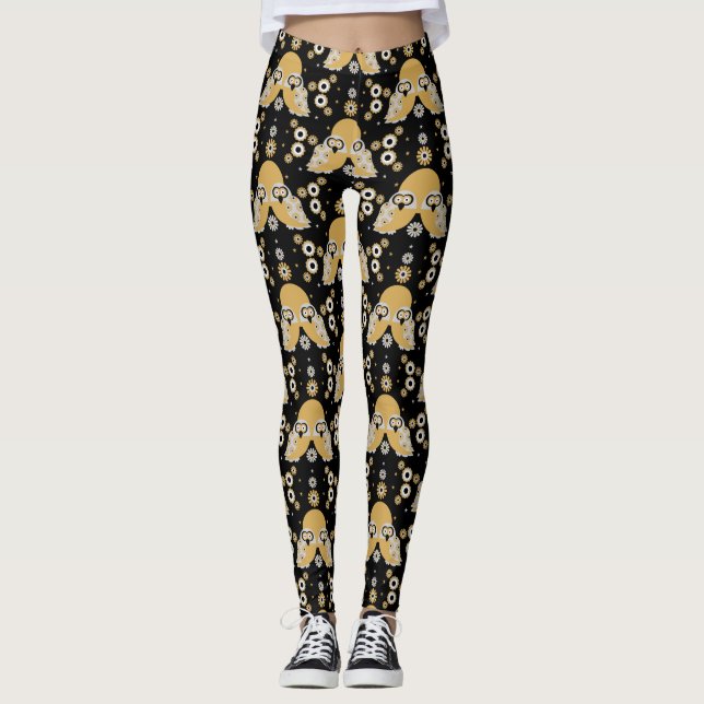 Skandinavische Vogelkunst Leggings (Vorderseite)