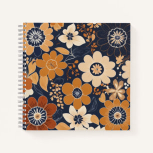 Skandinavische Volkskunst Blumen Notizbuch