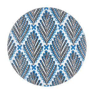 Skandinavische Volkskunst: Blumiges Retro-Design Schneidebrett