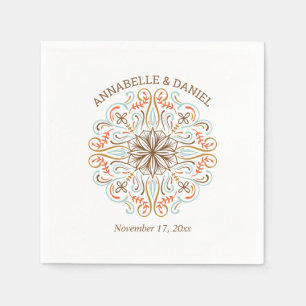 Skandinavische Volkskunst Herbstfarben Hochzeiten Serviette