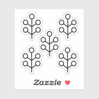 Skandinavische Volkskunst Minimalistische Illustra Aufkleber