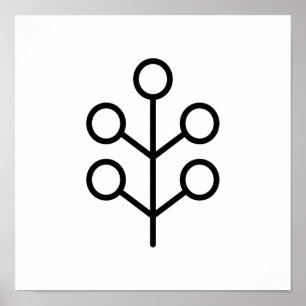 Skandinavische Volkskunst Minimalistische Illustra Poster