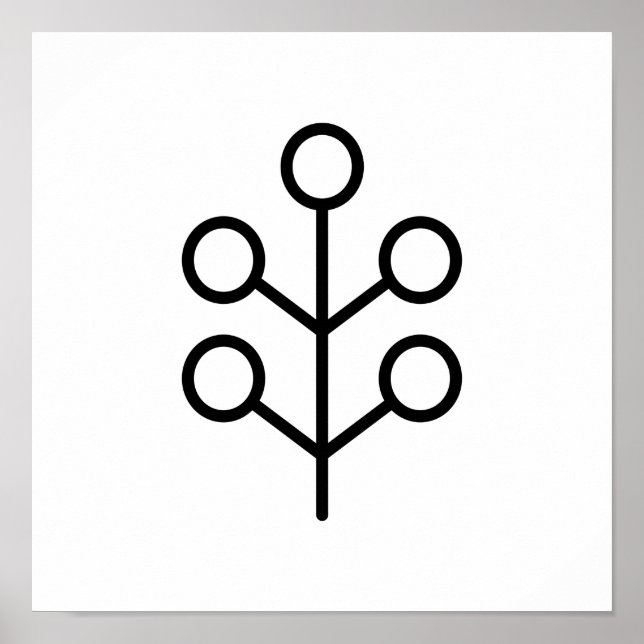 Skandinavische Volkskunst Minimalistische Illustra Poster (Vorne)