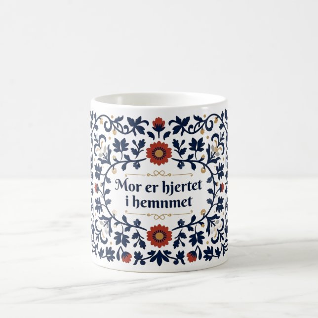 Skandinavische Volkskunst Muttertags-Kaffeetasse Kaffeetasse (Mittel)