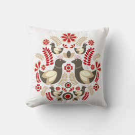 skandinavische Volkskunst und Blume nordisch Kissen