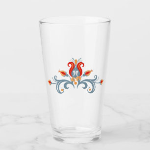 Skandinavische Volkskunst Velkommen Drink Glass Glas