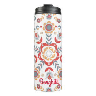 Skandinavische Volkskunst Velkommen Tischläufer Thermosbecher