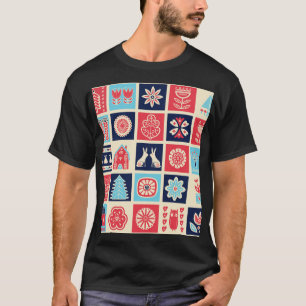 Skandinavische Volkskunst: Vintage Blütenkunst. T-Shirt