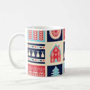 Skandinavische Volkskunst: vintage floral. Kaffeetasse