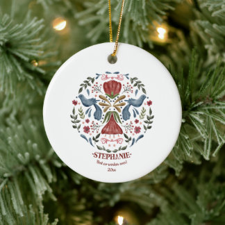 Skandinavische Volkskunst Weihnachten Keramik Ornament