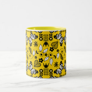 Skandinavische Volkskunst Zweifarbige Tasse