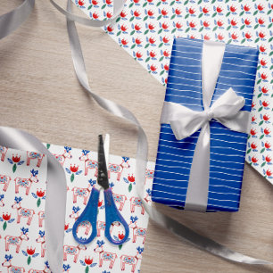 Skandinavische Volksmücher, die Weihnachtsmuster z Geschenkpapier Set