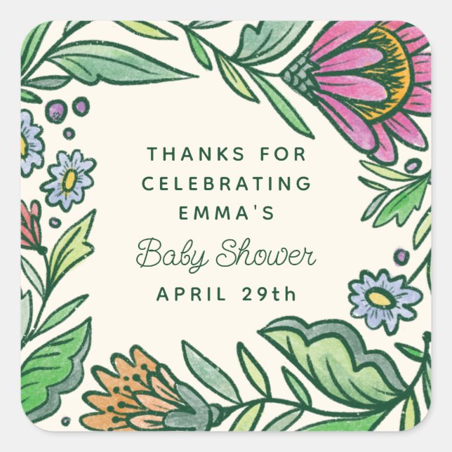 Skandinavische Volkspülung Quadratischer Aufkleber (Vorderseite)