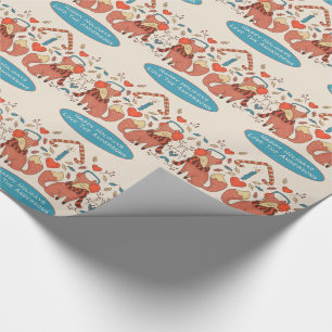 Skandinavische Waldfüchse Winter Weihnachten Folk Geschenkpapier