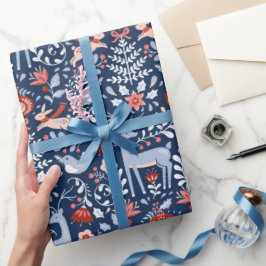Skandinavische Waldtiere Weihnachten Geschenkpapier