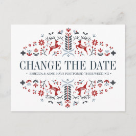 skandinavische WEDEN ÄNDERN DAS DATUM NACH DEM VER Ankündigungspostkarte