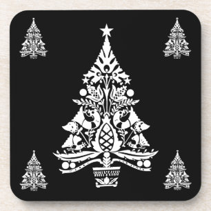 Skandinavische Weihnachtsbaumdekorationen Getränkeuntersetzer
