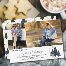 Skandinavische Weihnachtsbäume 2 Foto Neue Adresse Feiertagskarte