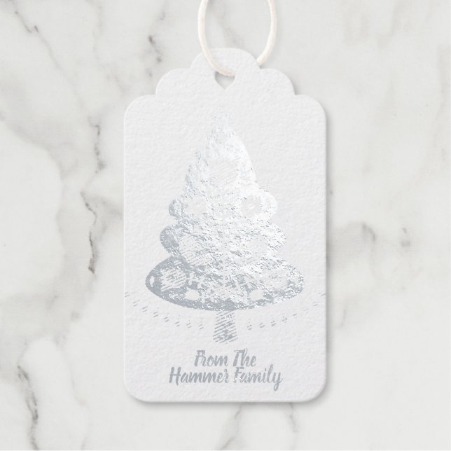 Skandinavische Weihnachtsbaumkarte Geschenkanhänger (Vorderseite)