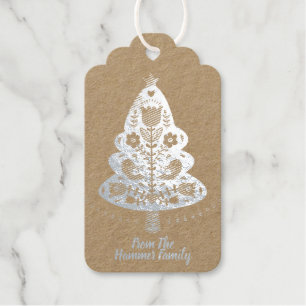 Skandinavische Weihnachtsbaumkarte Geschenkanhänger