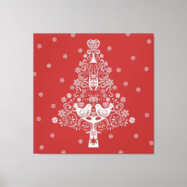 Skandinavische Weihnachtsbaummagie Leinwanddruck (Vorderseite)