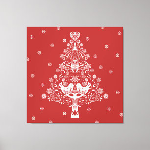 Skandinavische Weihnachtsbaummagie Leinwanddruck